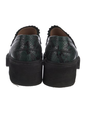 Marni Snakeskin Scalloped Accent Loafers