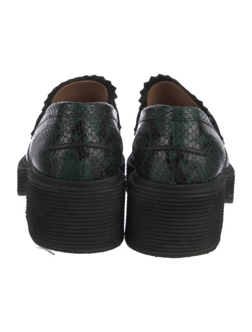 Marni Snakeskin Scalloped Accent Loafers