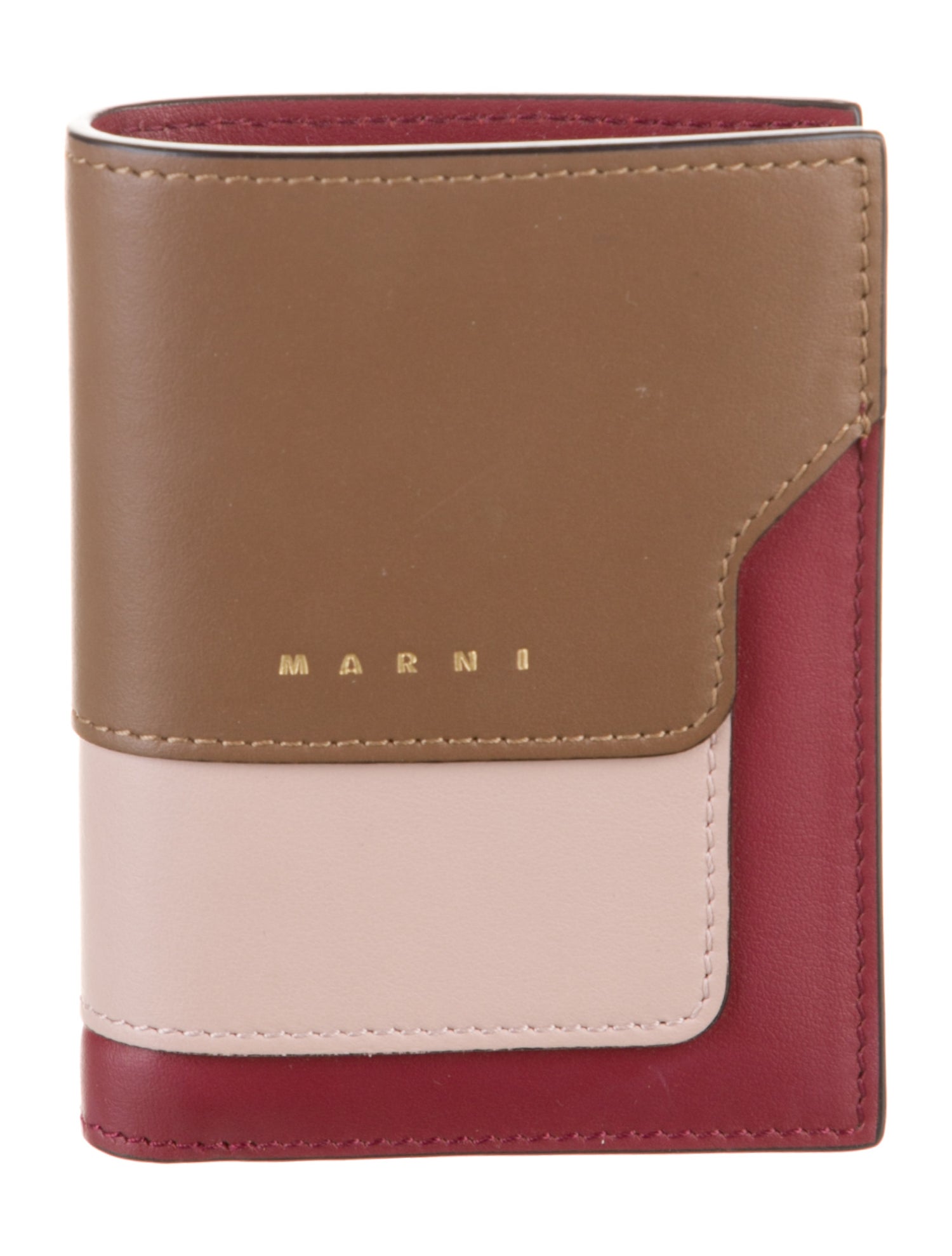 Marni Leather Colorblock Pattern Wallet