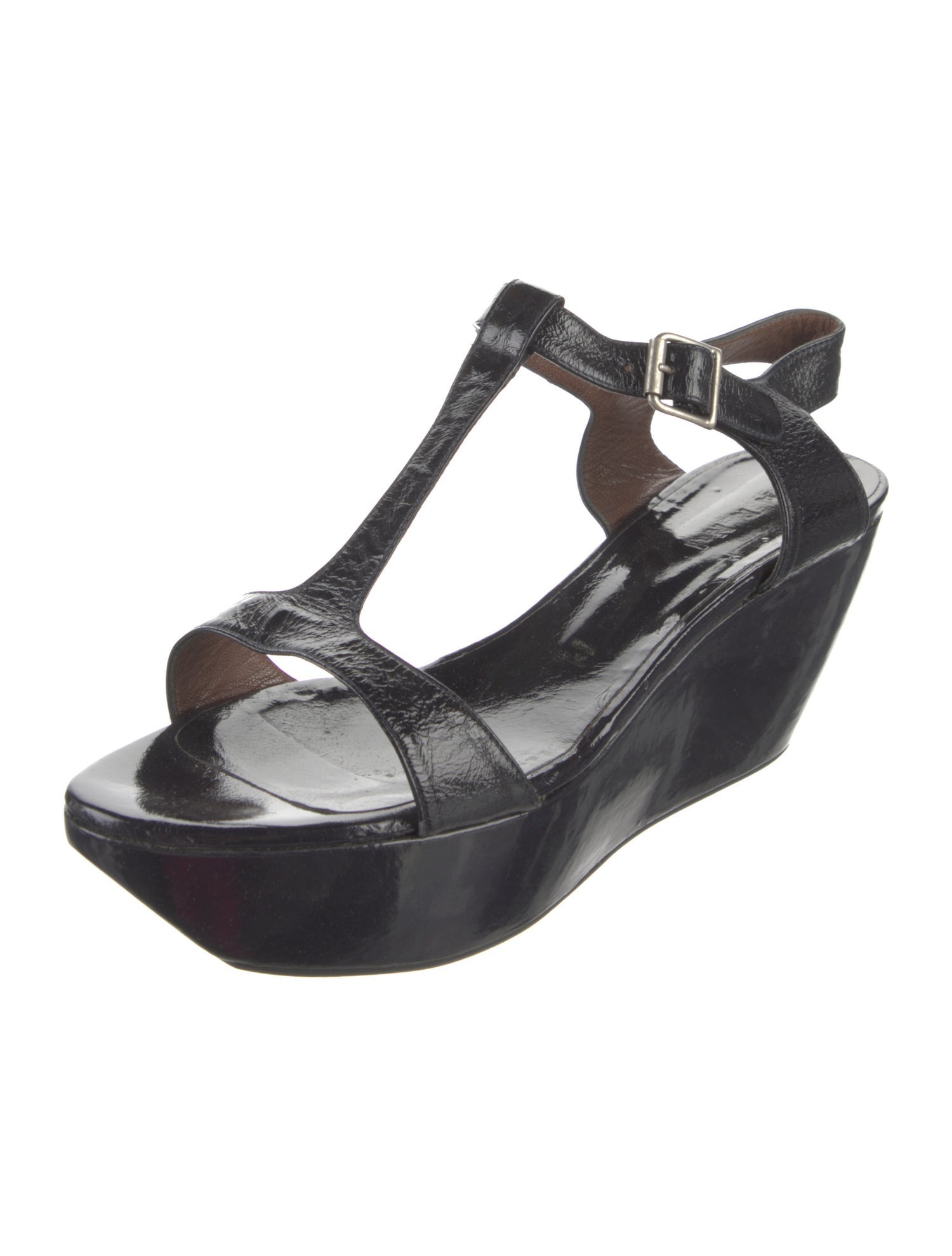 Marni Patent Leather T-Strap Sandals