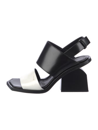 Marni Leather Colorblock Pattern Slingback Sandals