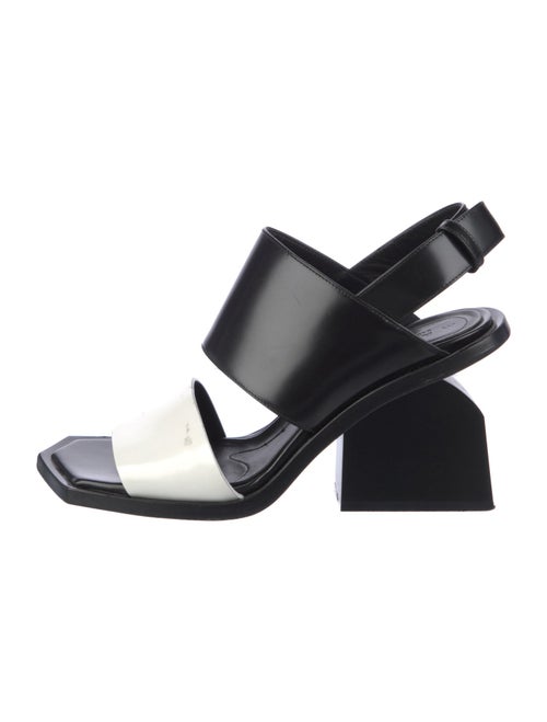 Marni Leather Colorblock Pattern Slingback Sandals