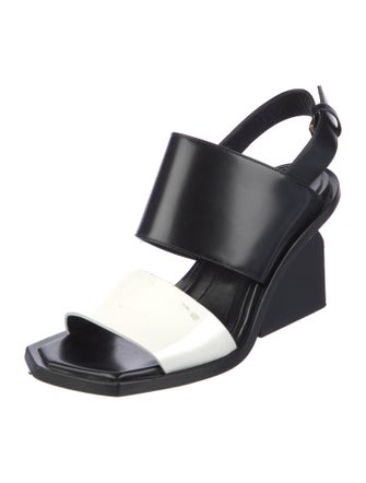 Marni Leather Colorblock Pattern Slingback Sandals