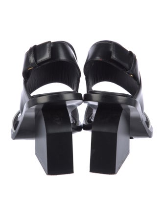 Marni Leather Colorblock Pattern Slingback Sandals