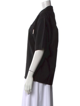 Marni Virgin Wool Short Sleeve Button-Up Top