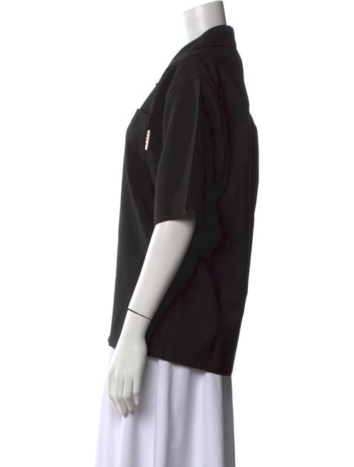 Marni Virgin Wool Short Sleeve Button-Up Top