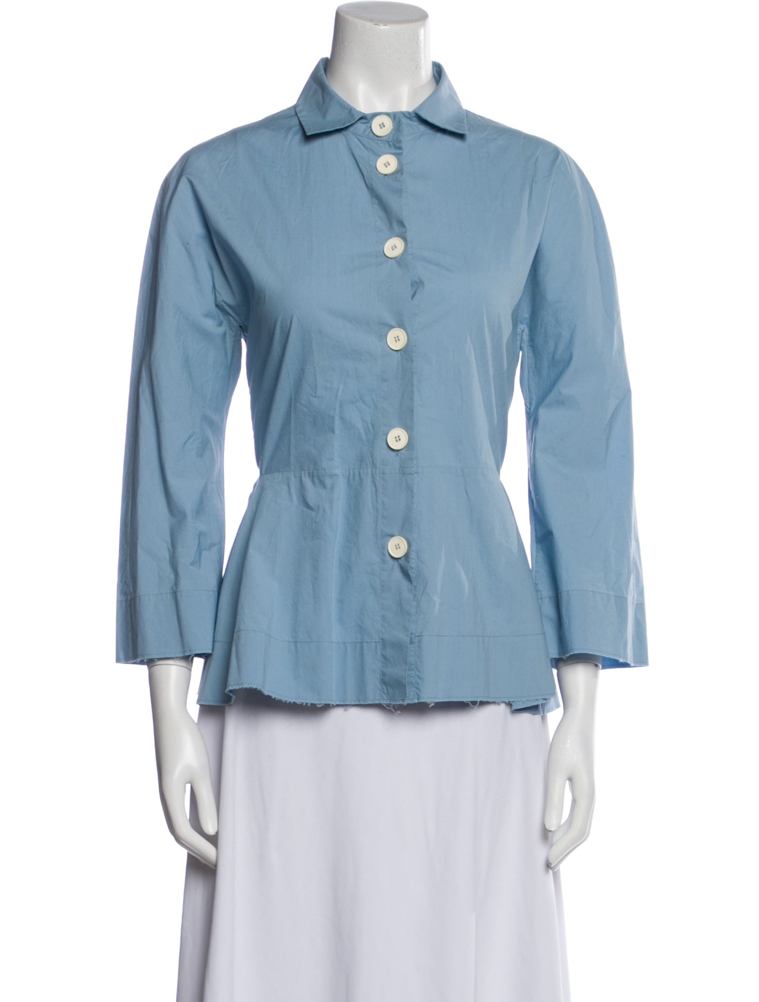 Marni Three-Quarter Sleeve Button-Up Top