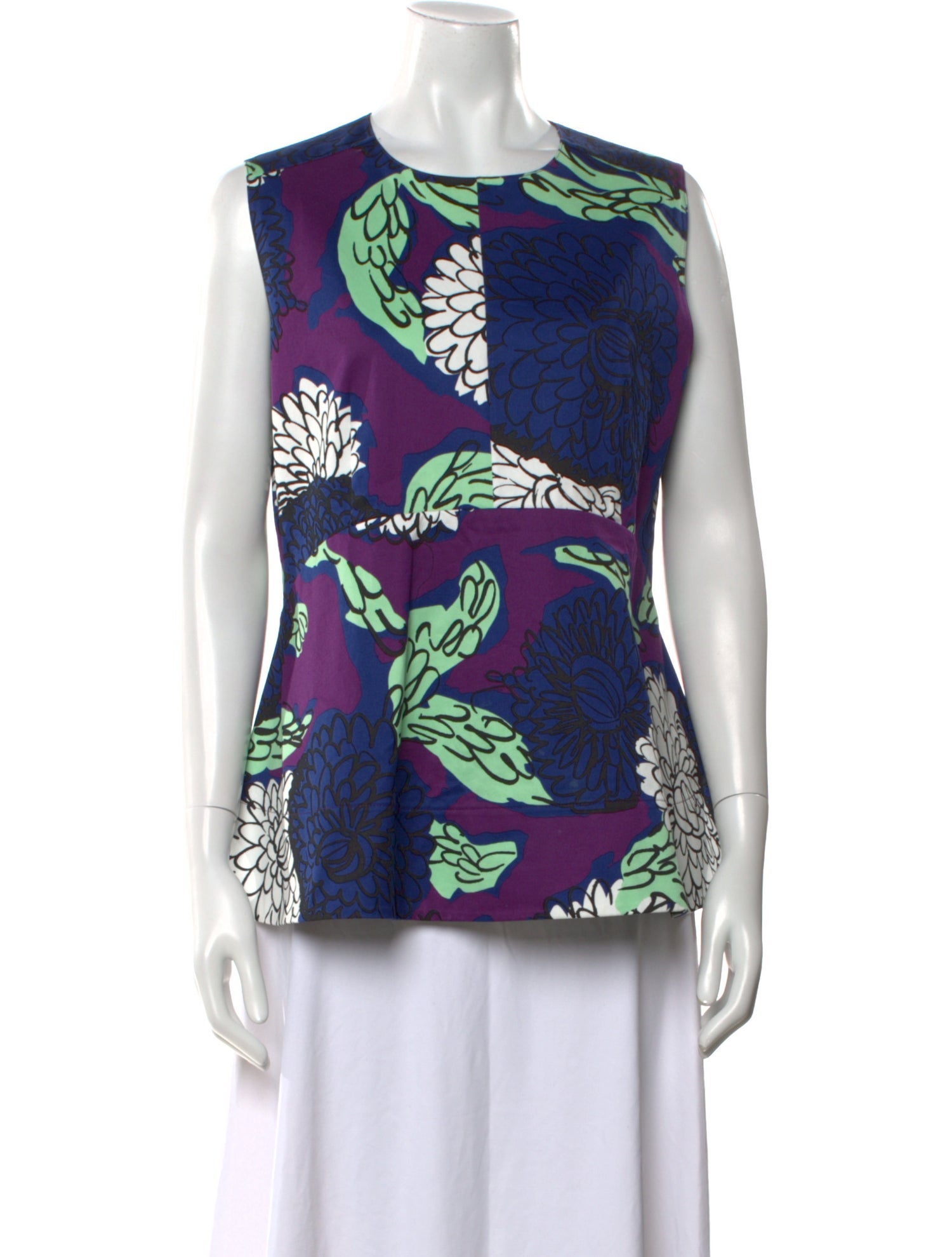 Marni Floral Print Crew Neck Top