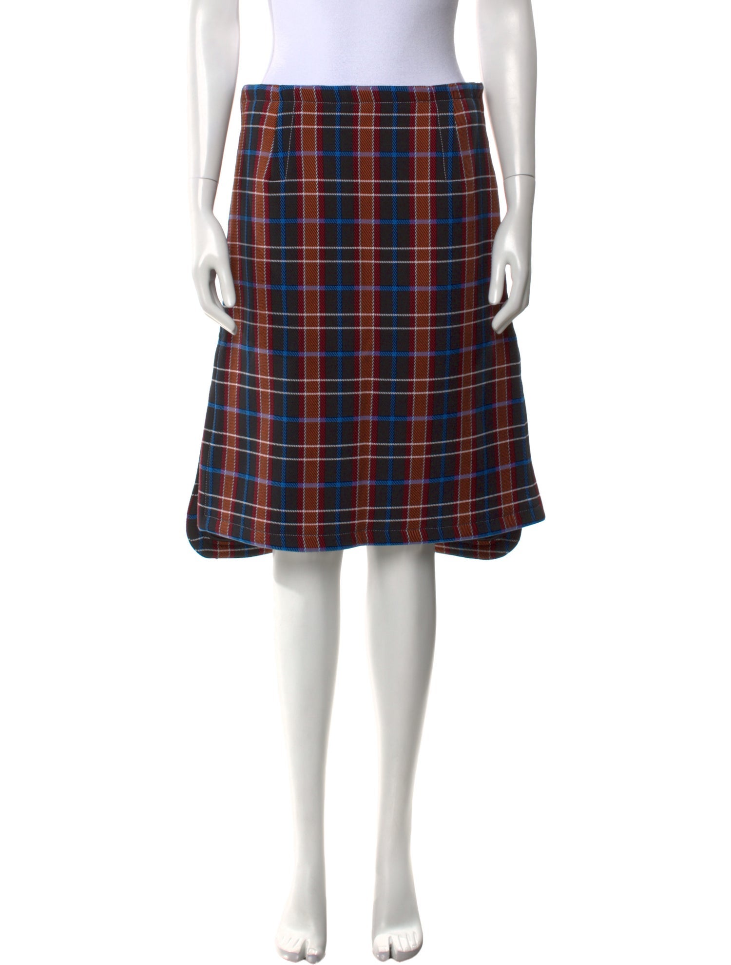 Marni Plaid Print Knee-Length Skirt