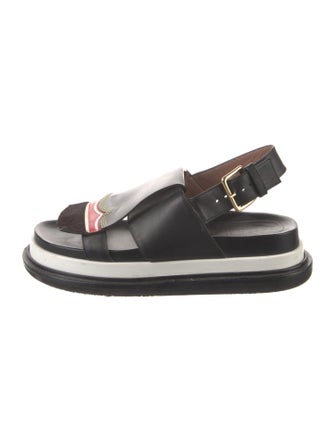 Marni Leather Printed Slingback Sandals