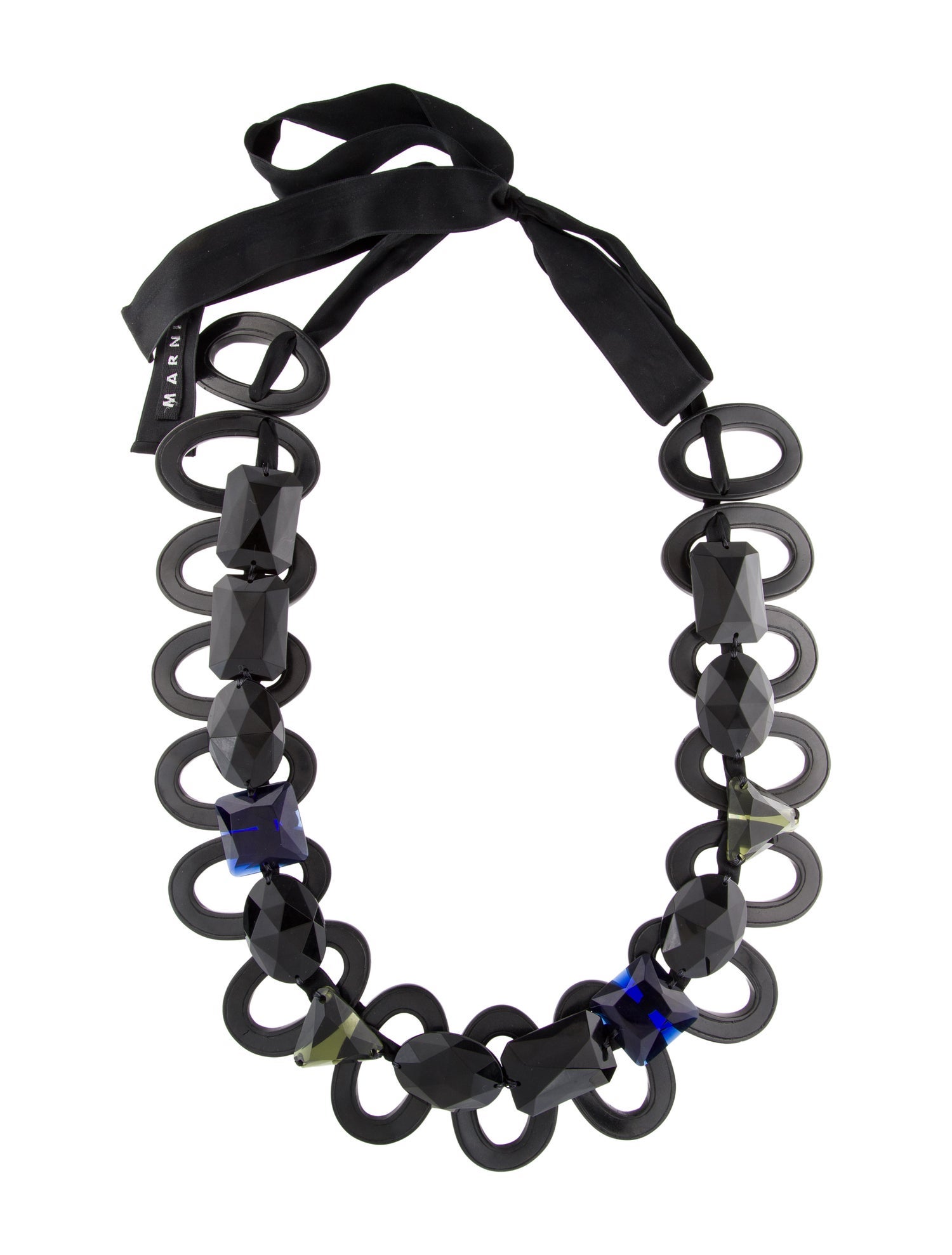 Marni Wood & Crystal Collar Necklace