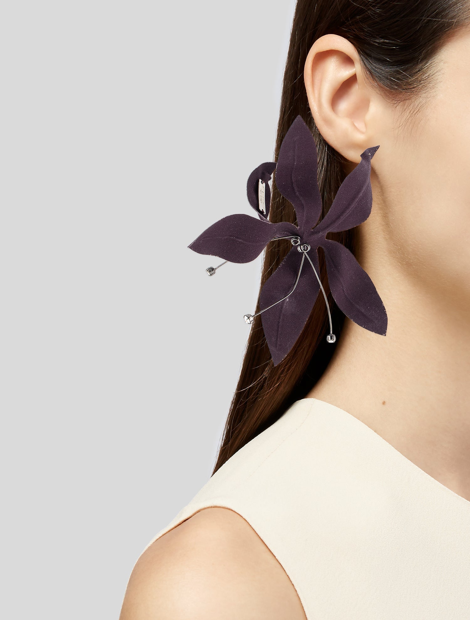 Marni Crystal & Fabric Drop Earrings