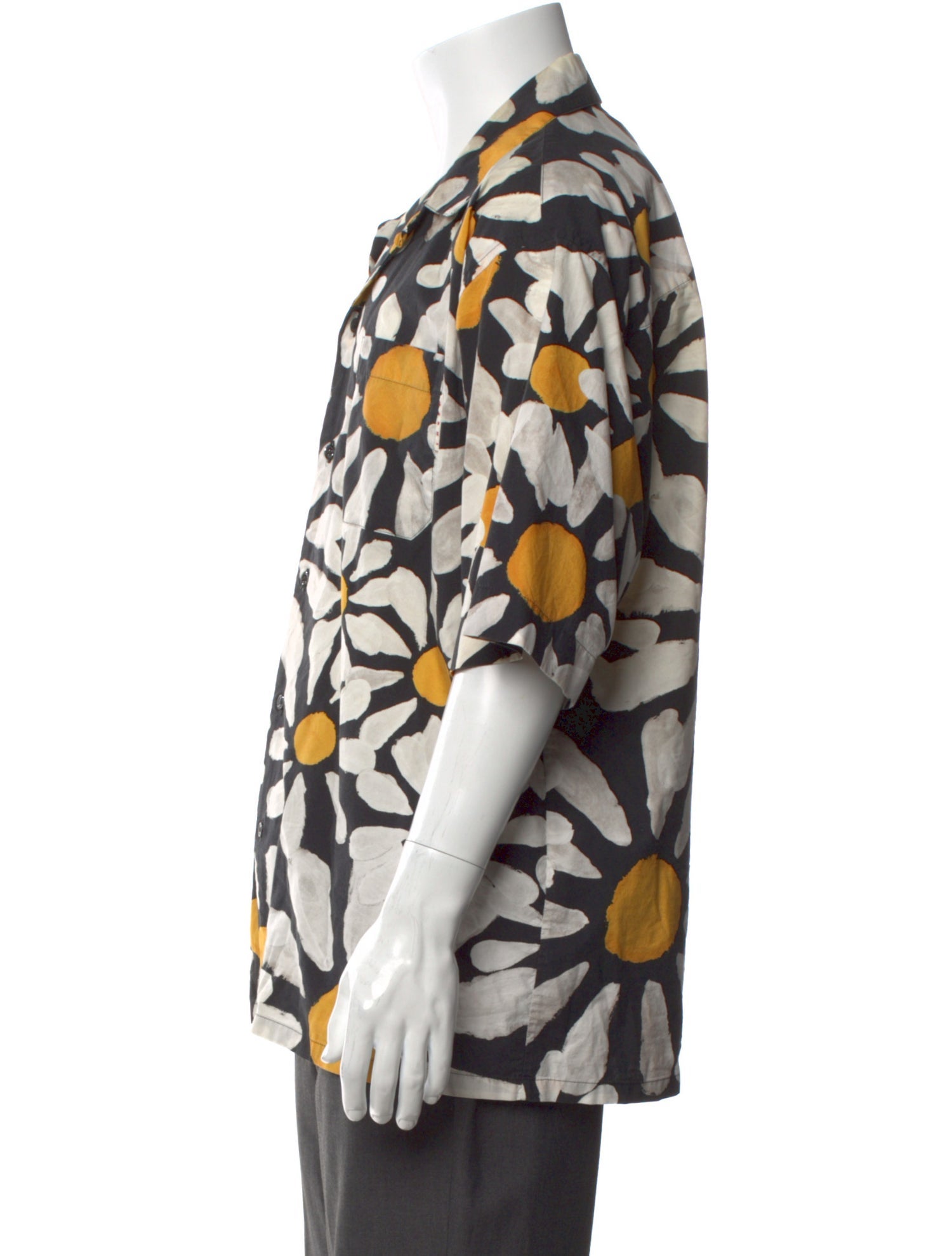 Marni Floral Print Three-Quarter Sleeve Shirt