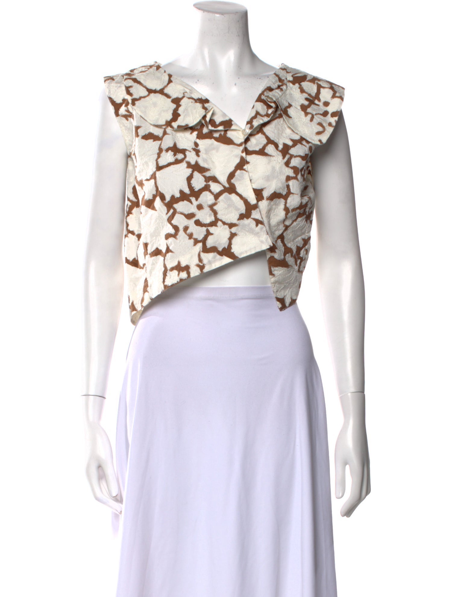 Marni Printed V-Neck Crop Top