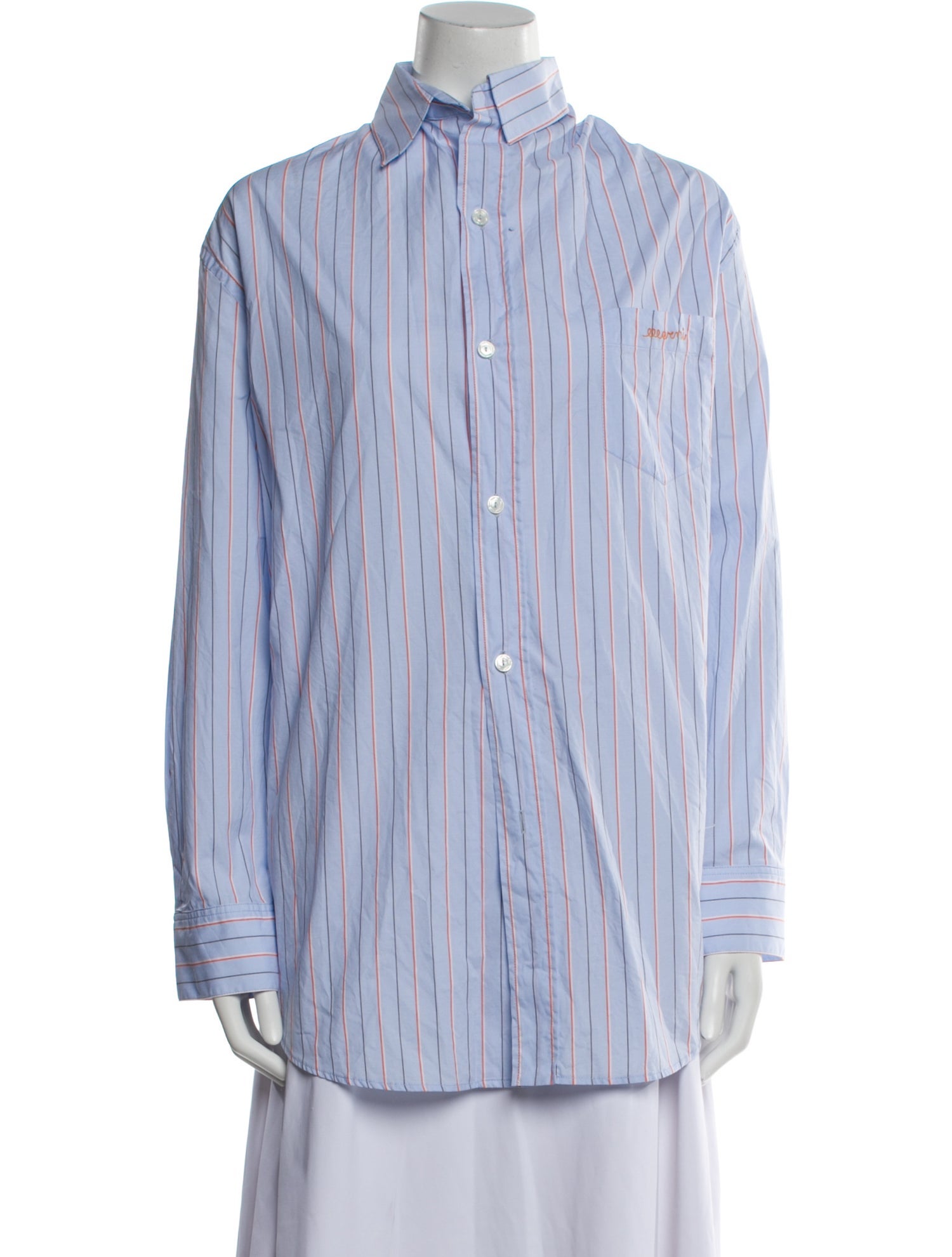 Marni Striped Long Sleeve Button-Up Top