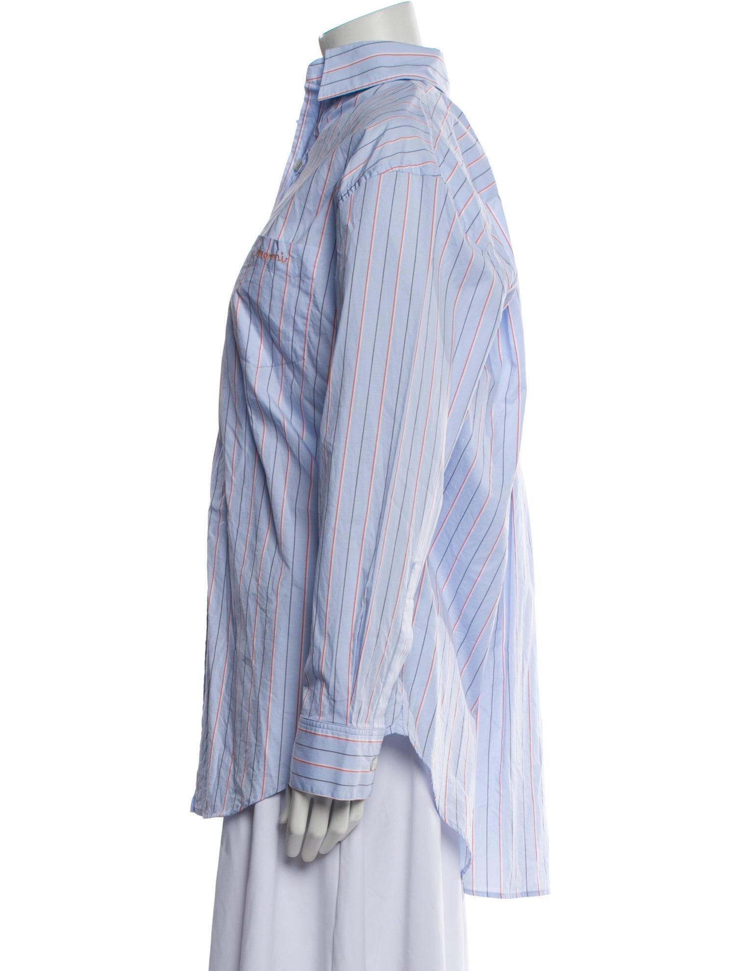 Marni Striped Long Sleeve Button-Up Top
