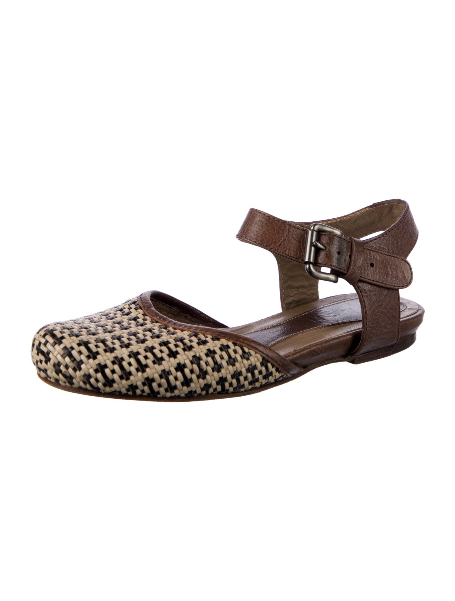 Marni Leather Printed Slingback Flats