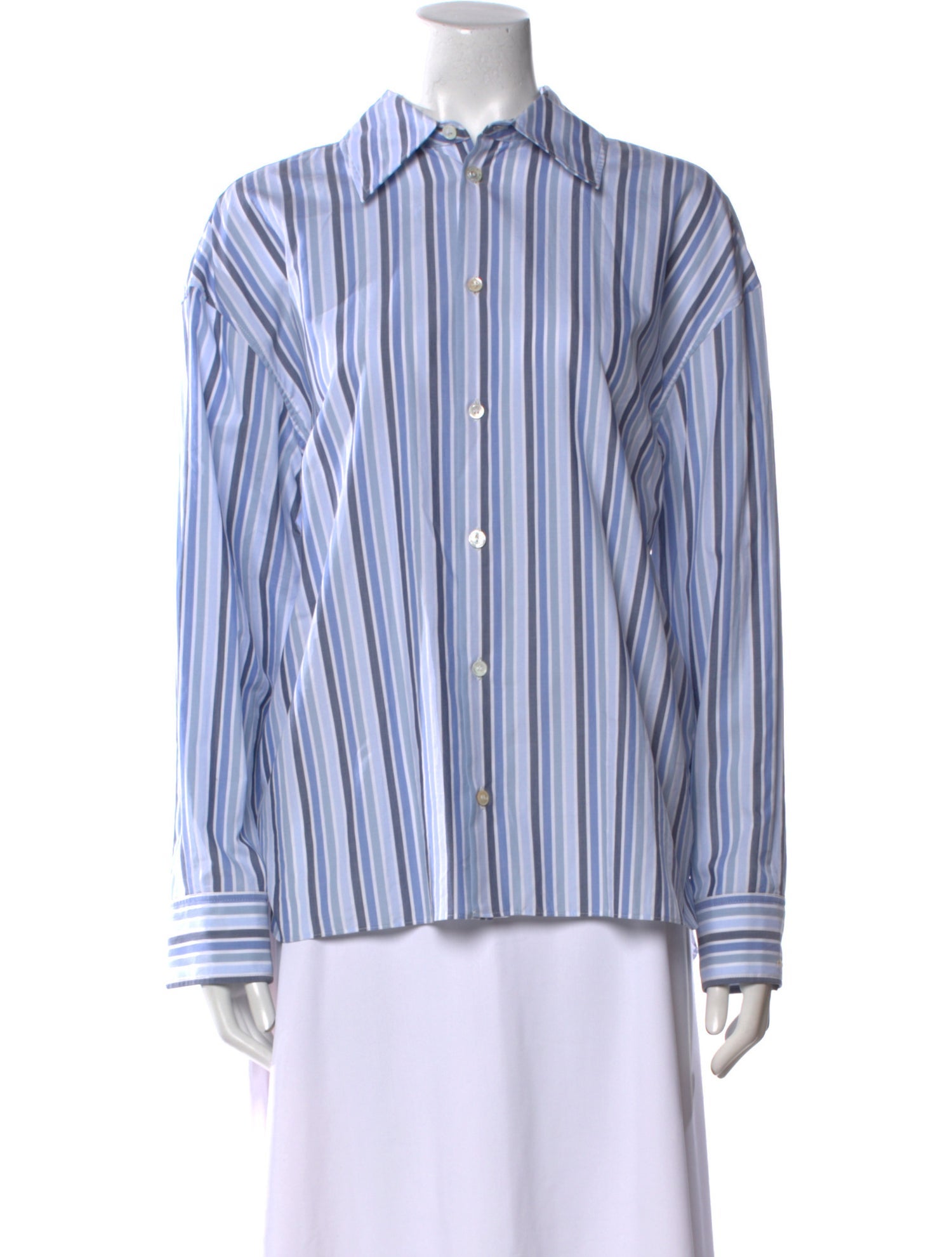 Marni Striped Long Sleeve Button-Up Top w/ Tags