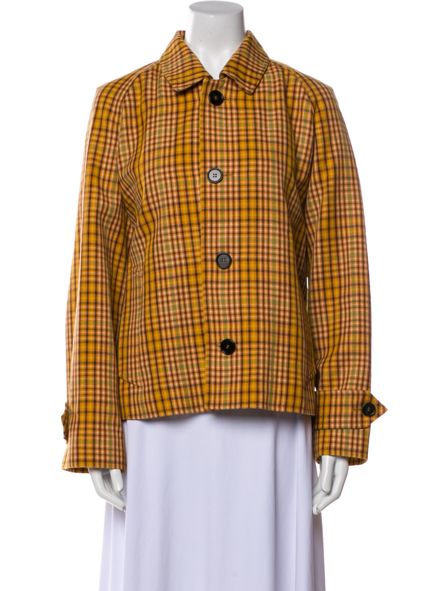 Marni Virgin Wool Plaid Print Jacket
