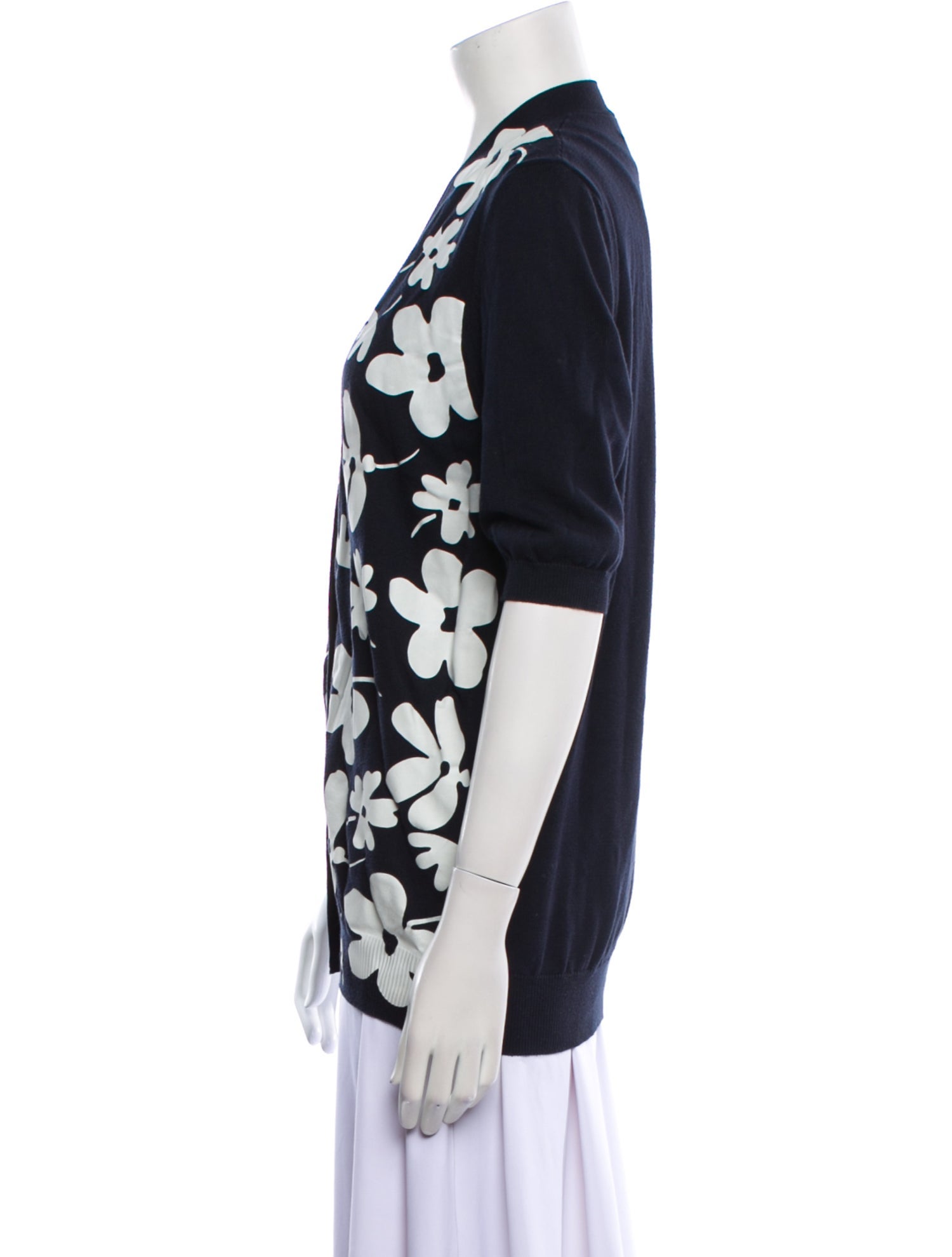 Marni Floral Print V-Neck Sweater