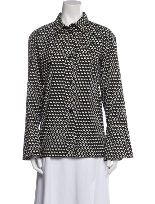 Marni Polka Dot Print Long Sleeve Button-Up Top
