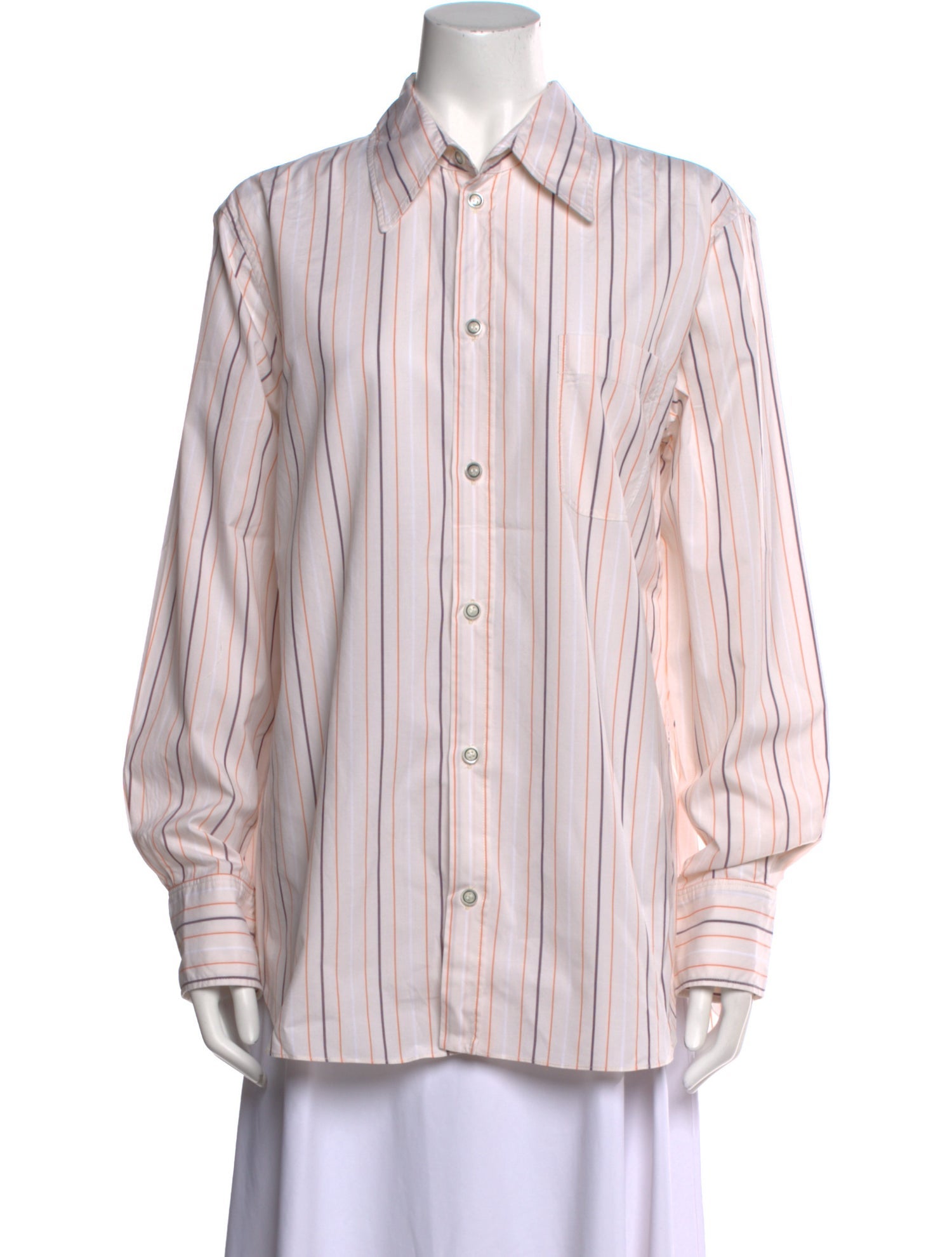 Marni Striped Long Sleeve Button-Up Top