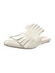 Marni Leather Fringe Trim Accent Mules