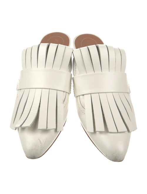 Marni Leather Fringe Trim Accent Mules