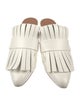 Marni Leather Fringe Trim Accent Mules