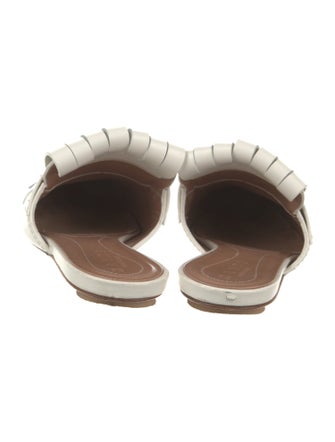Marni Leather Fringe Trim Accent Mules