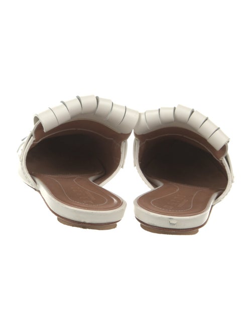 Marni Leather Fringe Trim Accent Mules