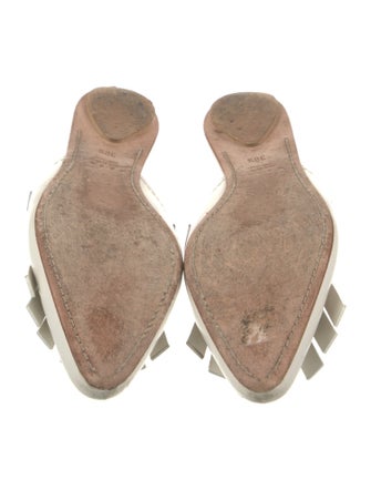 Marni Leather Fringe Trim Accent Mules