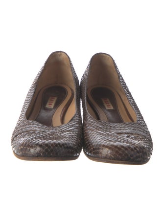 Marni Embossed Leather Animal Print Flats