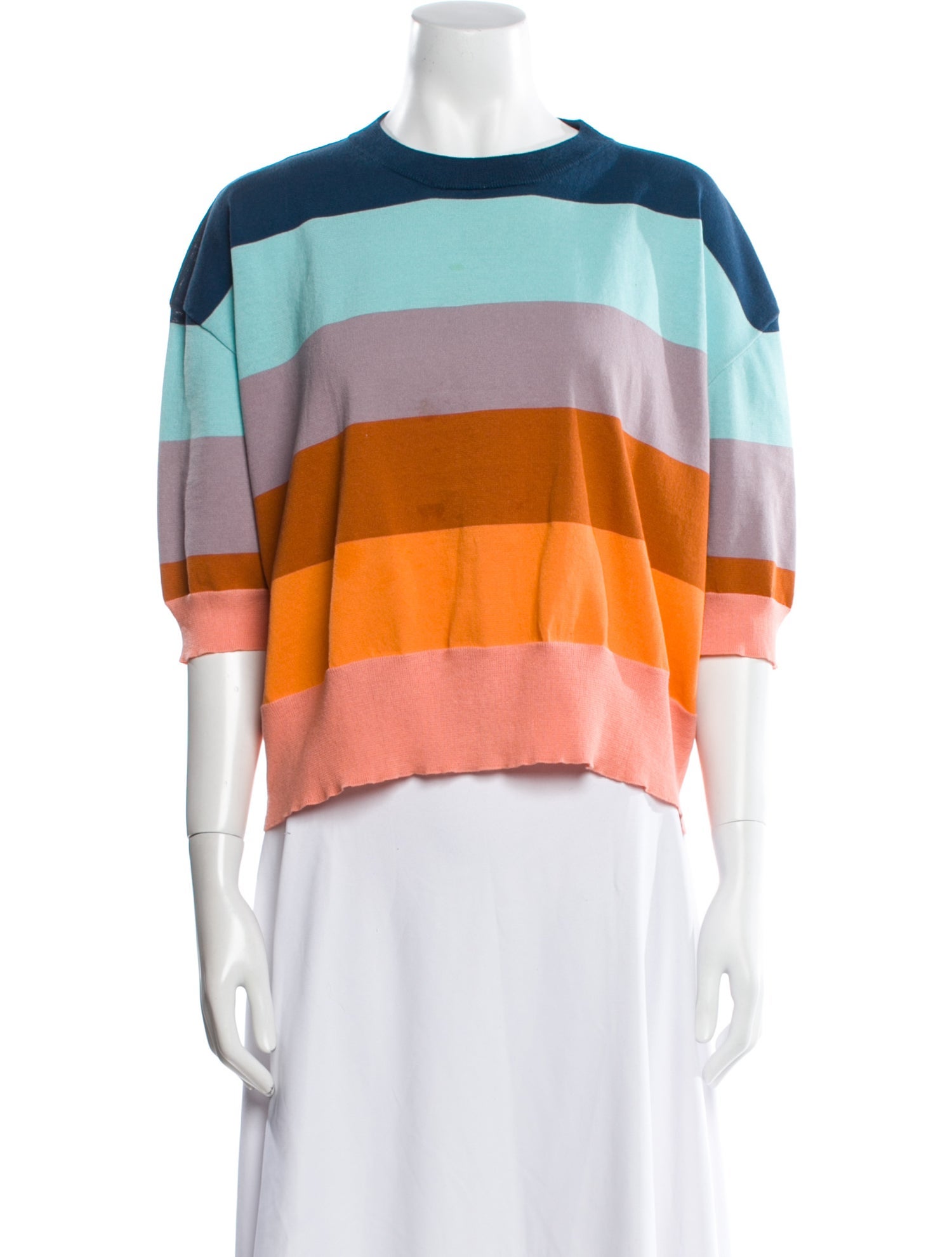 Marni Striped Crew Neck Crop Top