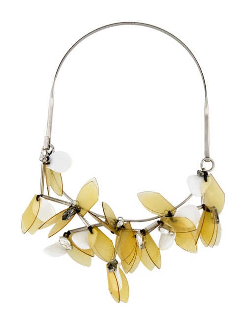 Marni Lucite, Crystal & Resin Petal Collar Necklace