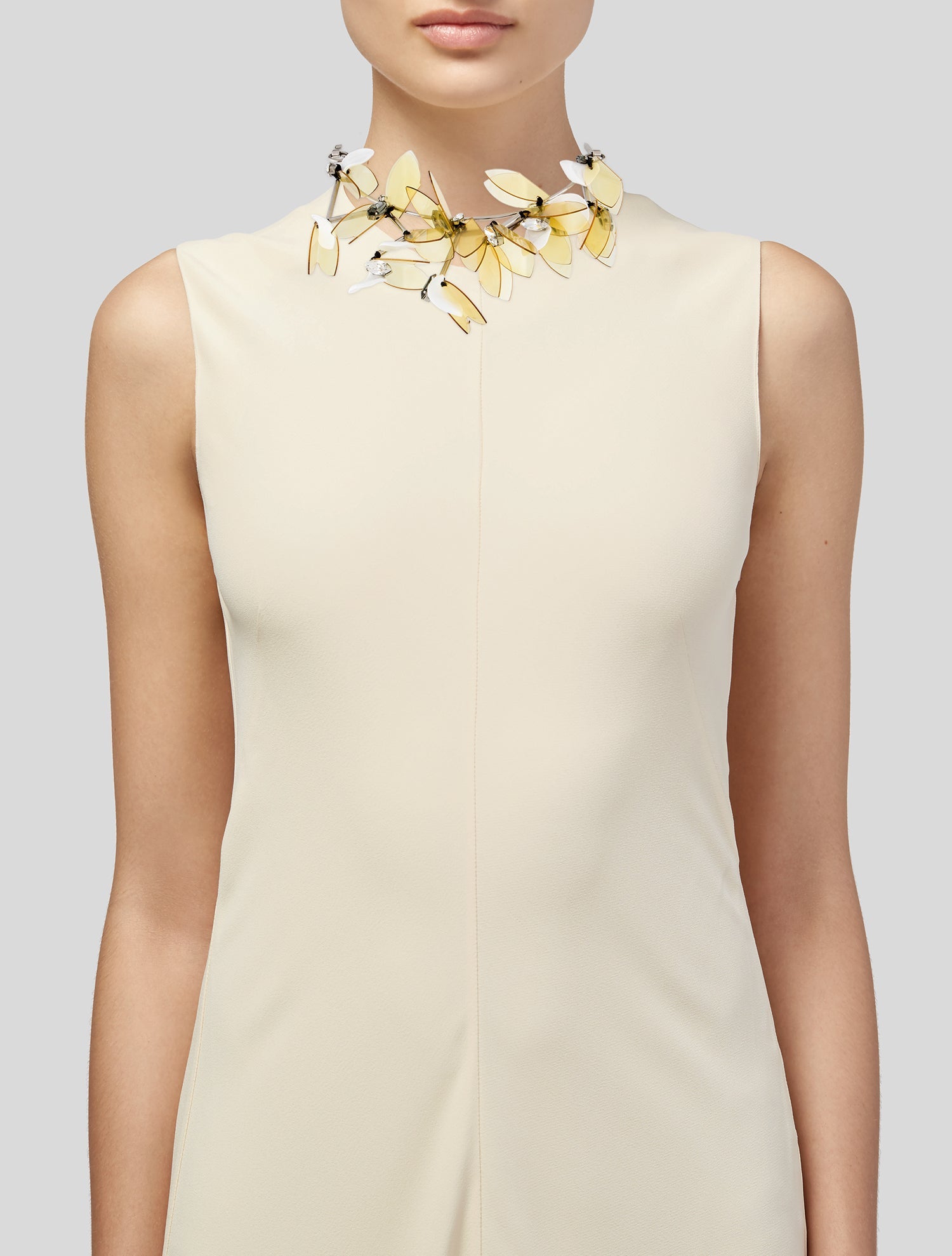 Marni Lucite, Crystal & Resin Petal Collar Necklace