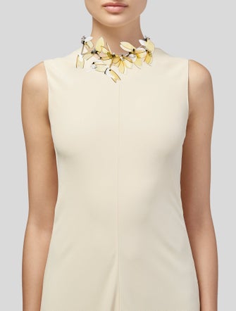 Marni Lucite, Crystal & Resin Petal Collar Necklace