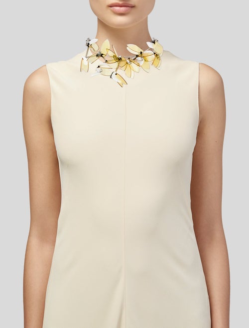 Marni Lucite, Crystal & Resin Petal Collar Necklace