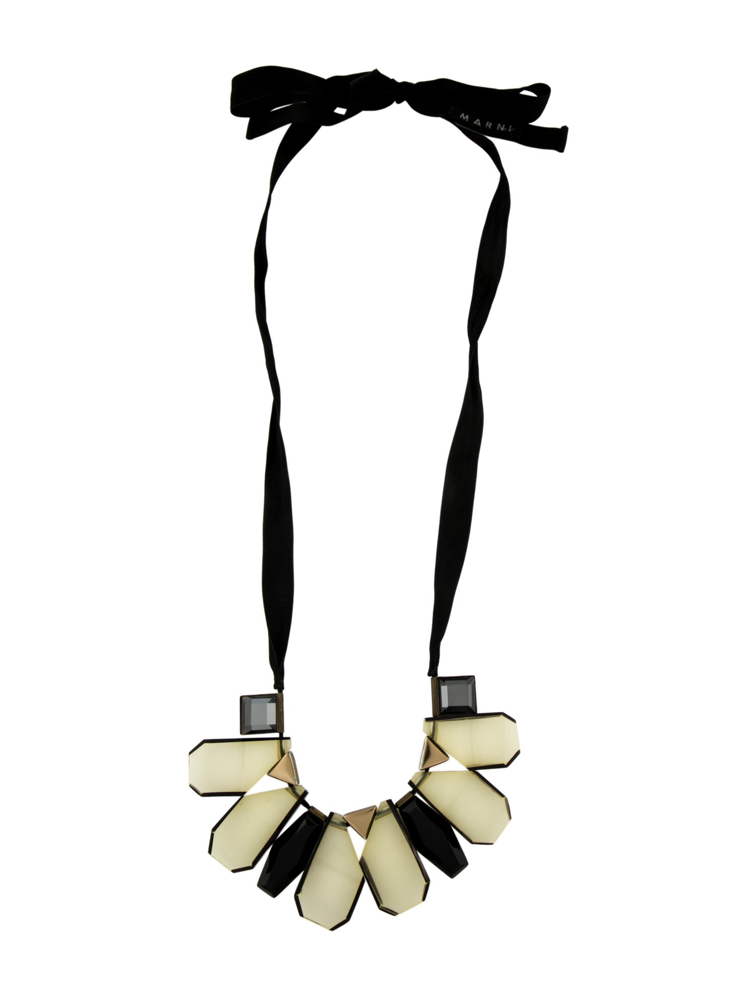 Marni Resin & Ribbon Collar Necklace