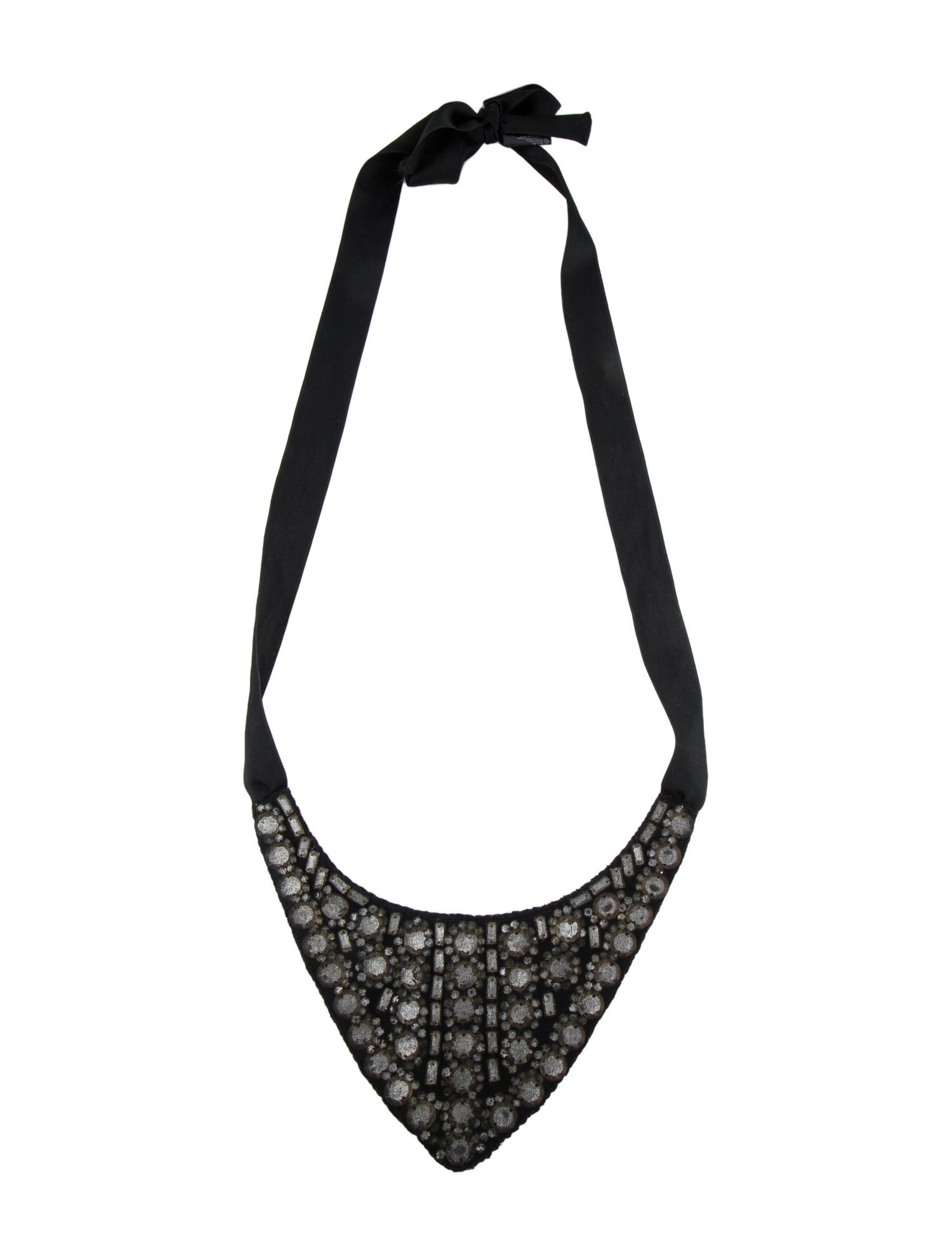 Marni Crystal, Mesh & Fabric Collar Necklace