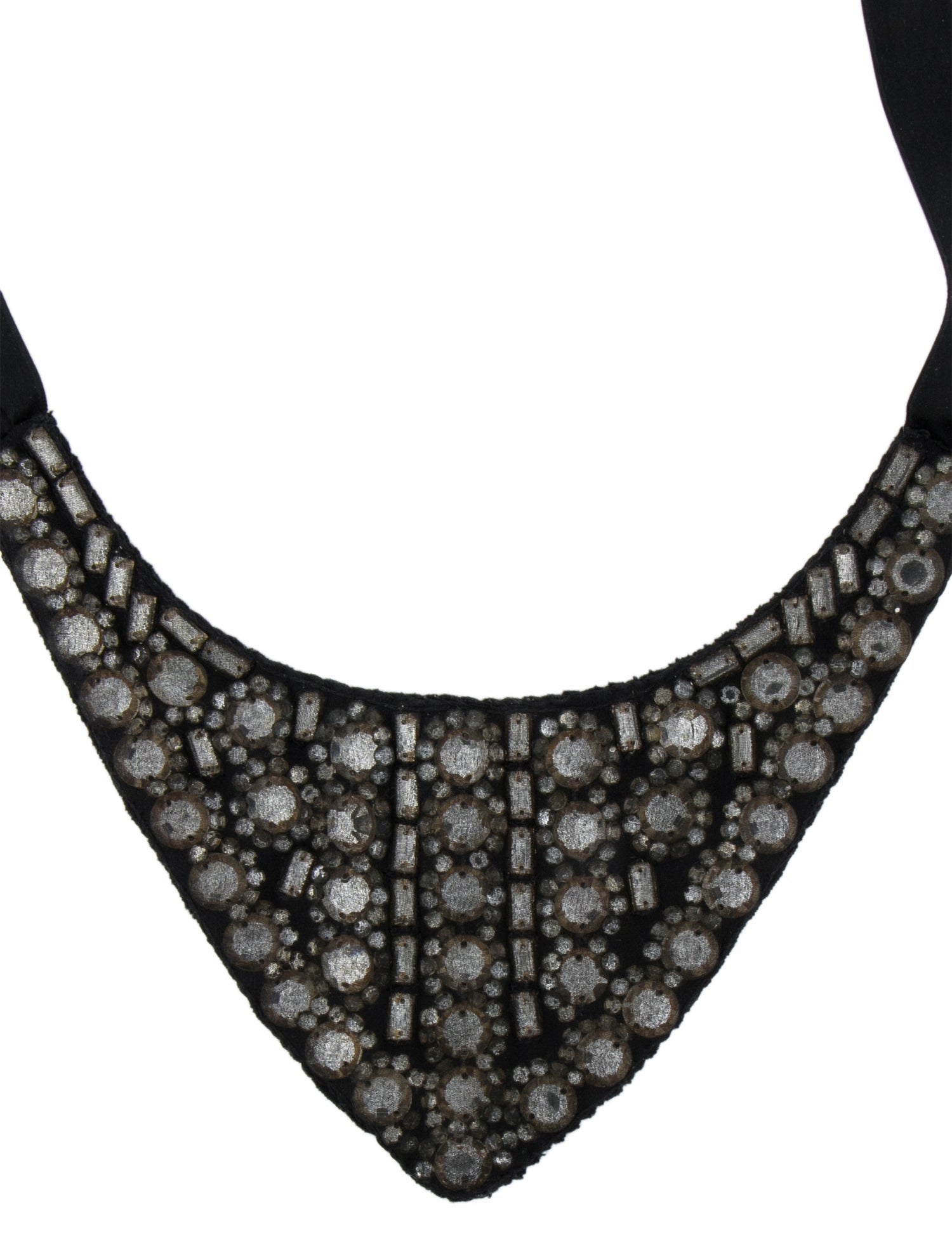 Marni Crystal, Mesh & Fabric Collar Necklace
