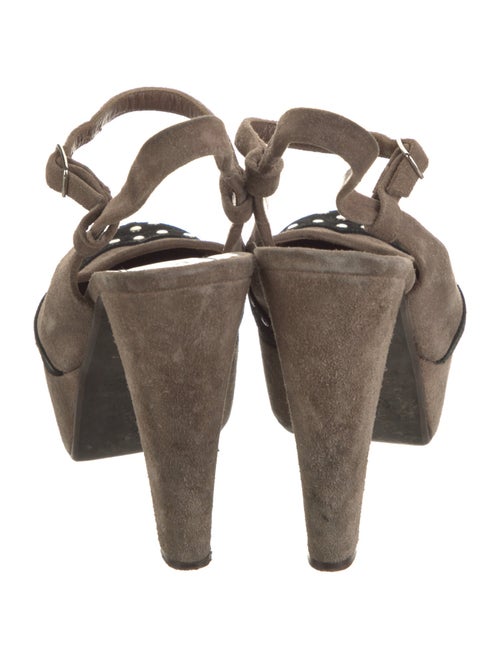 Marni Suede Colorblock Pattern Slingback Pumps