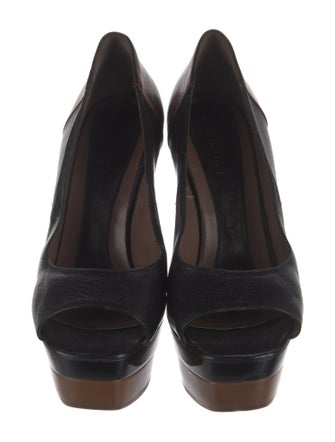 Marni Leather Colorblock Pattern Pumps