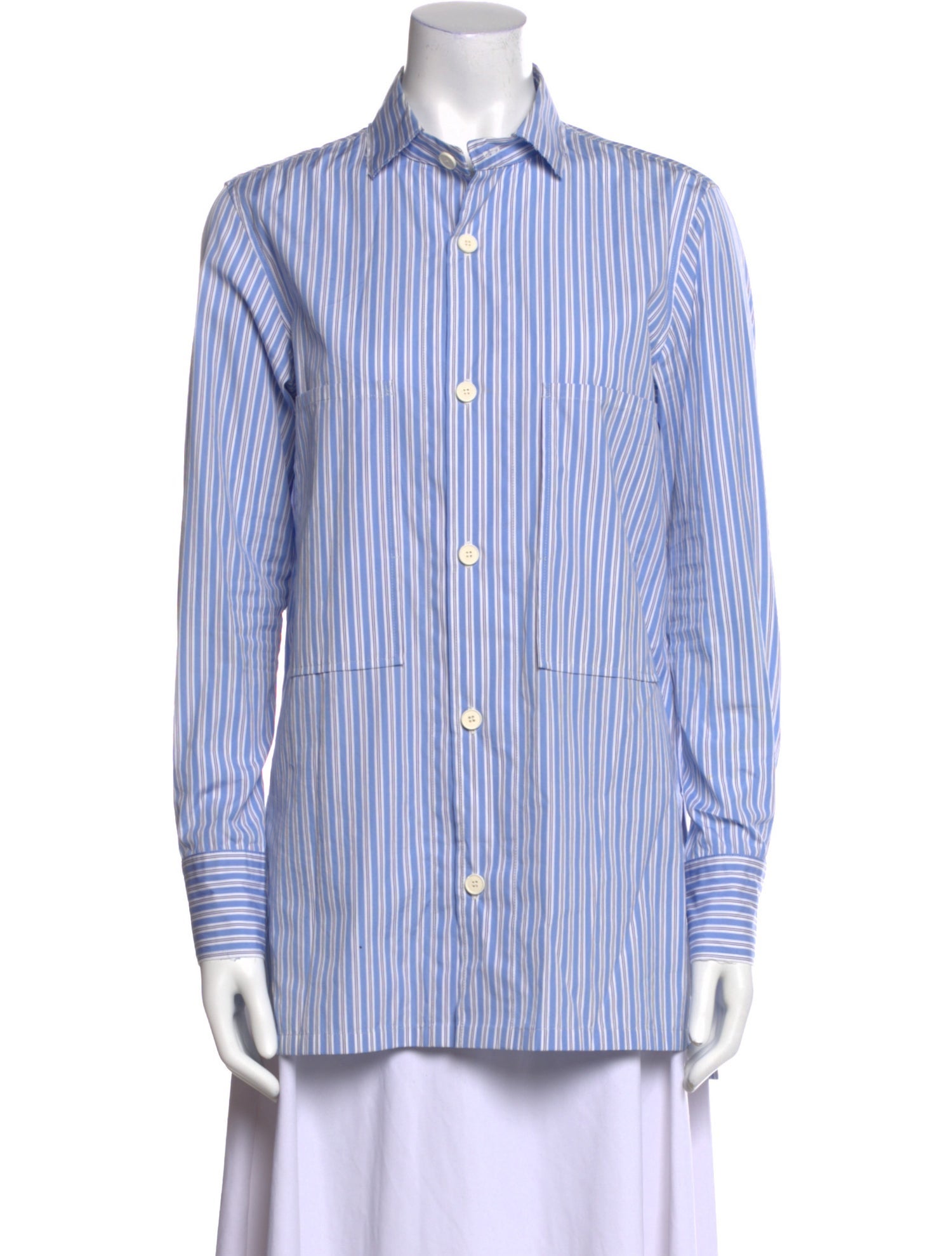 Marni Striped Long Sleeve Button-Up Top