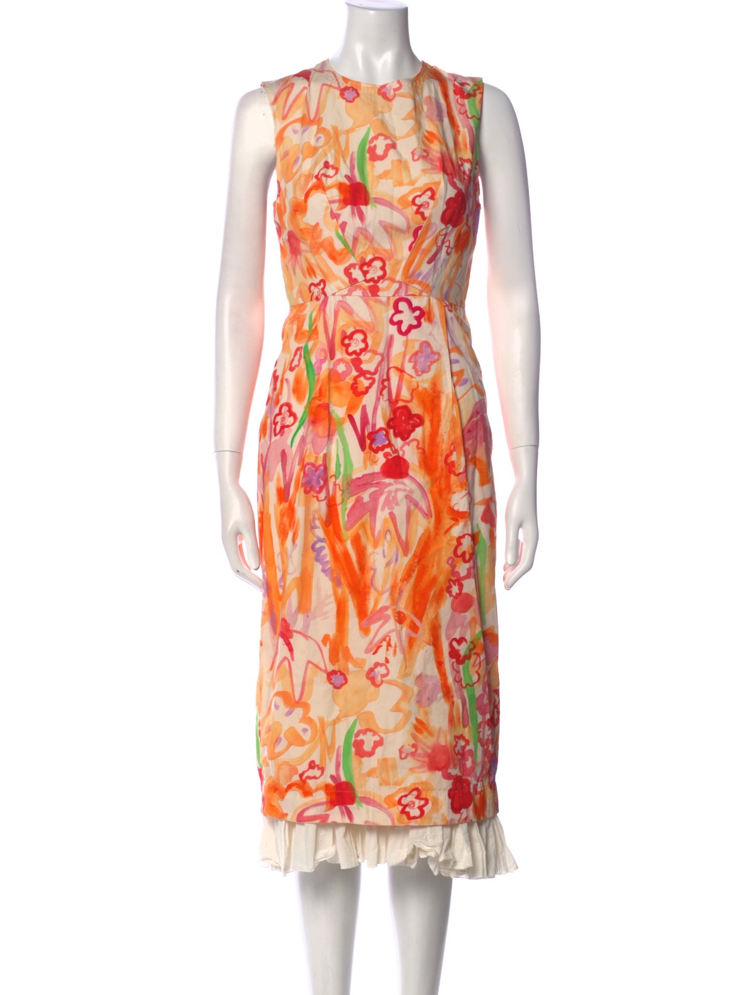 Marni Floral Print Midi Length Dress