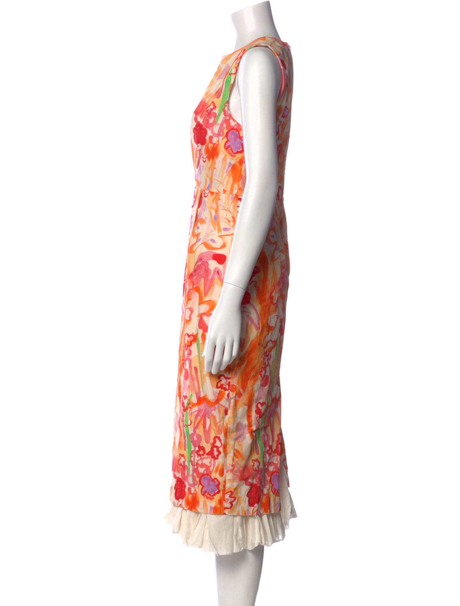 Marni Floral Print Midi Length Dress