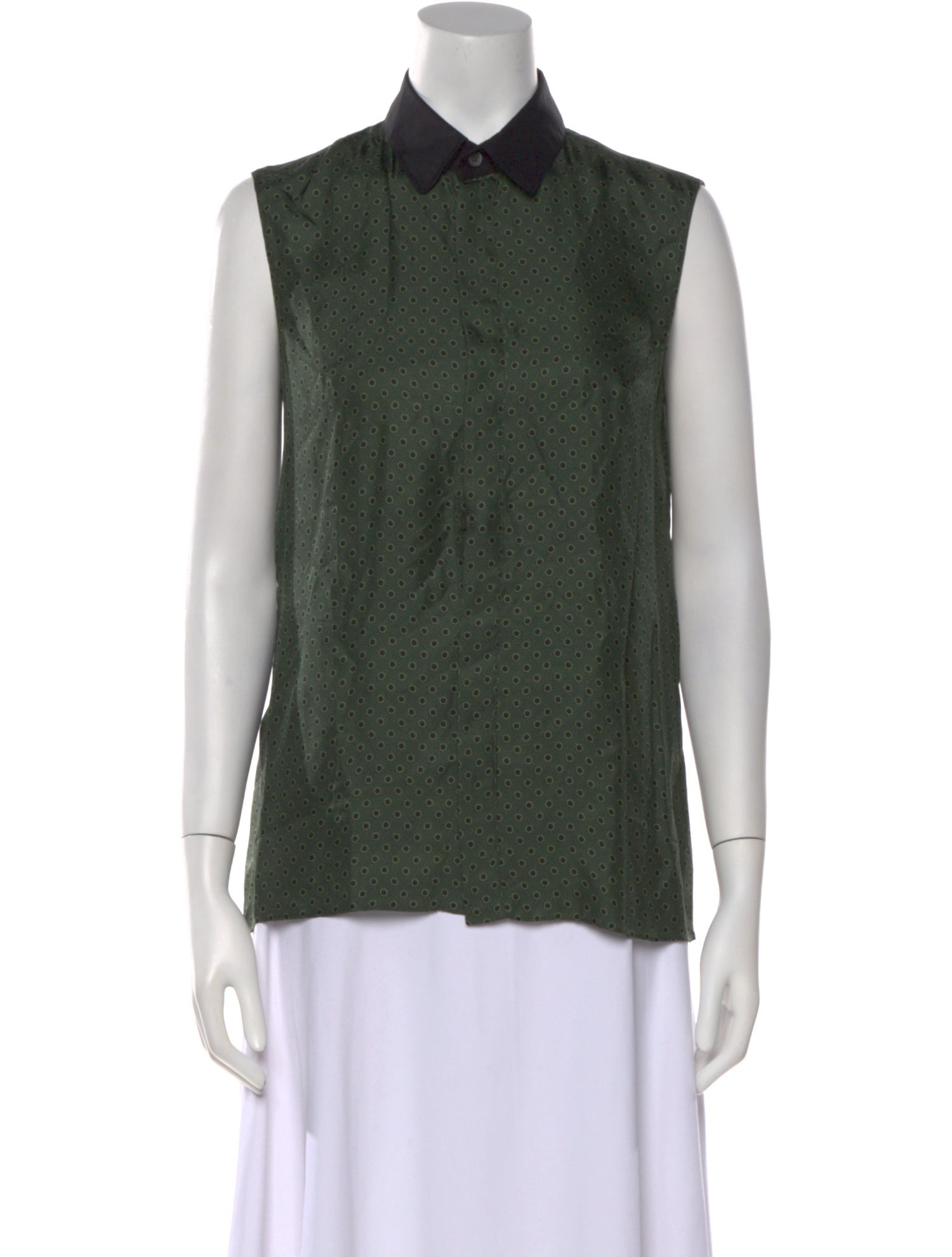Marni Silk Sleeveless Button-Up Top