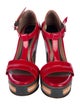 Marni Patent Leather Colorblock Pattern T-Strap Sandals
