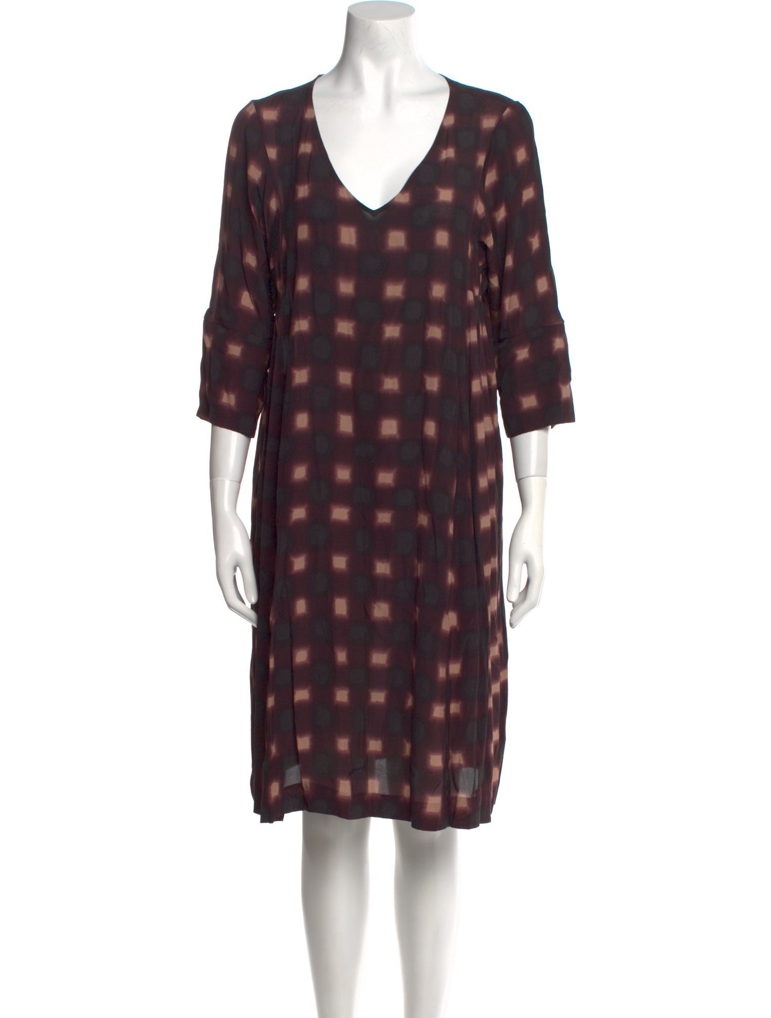 Marni Plaid Print Knee-Length Dress