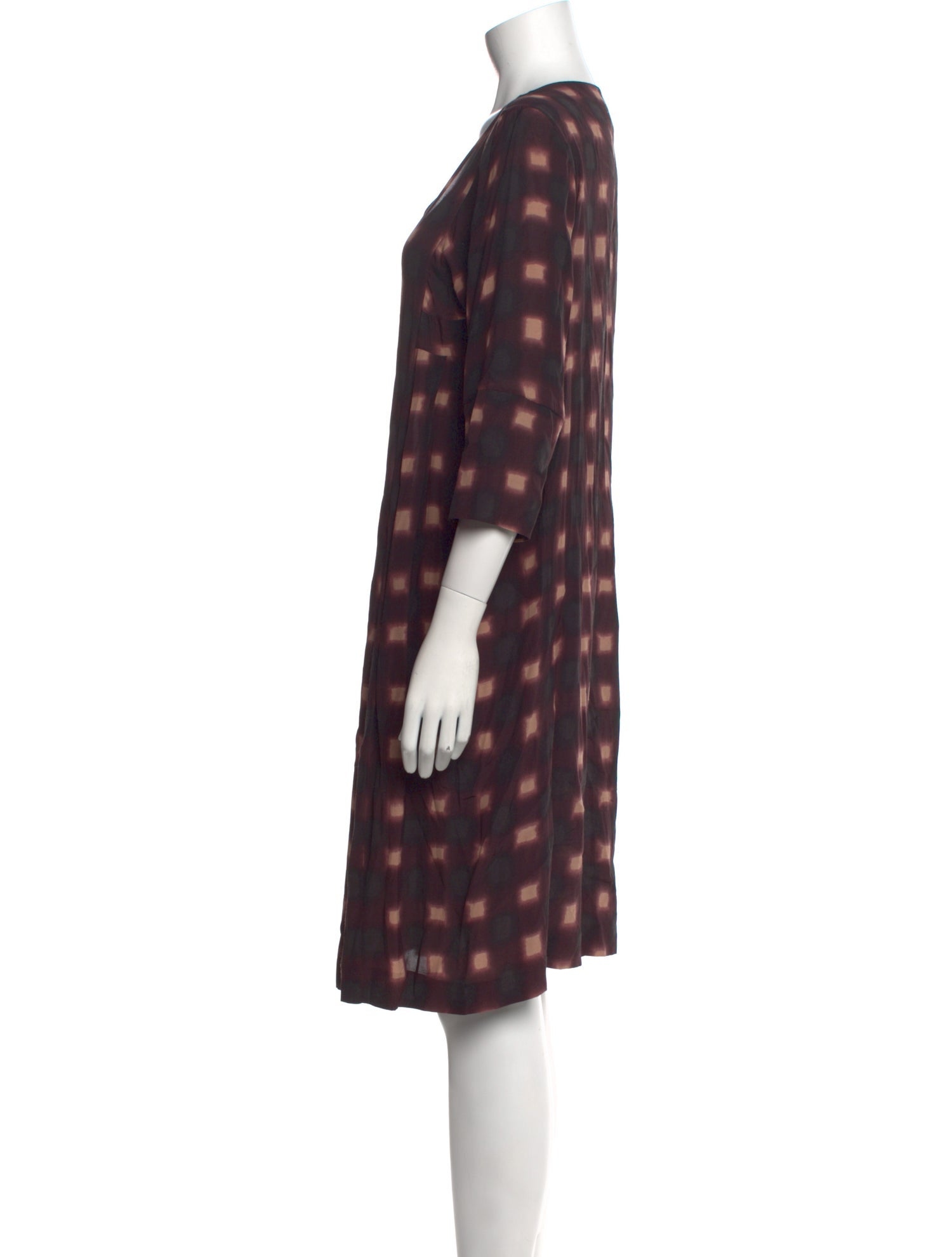 Marni Plaid Print Knee-Length Dress